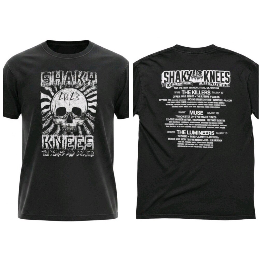 Shaky Knees Festival 2023 Shirt 10 Year The Killers Muse Lumineers Mens L Black